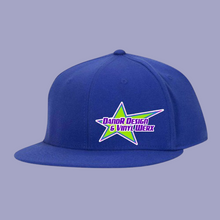 Load image into Gallery viewer, DandR Design Blue 6 Panel Flat Bill Flex Fit Hat DTF HTV