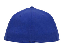 Load image into Gallery viewer, DandR Design Blue 6 Panel Flat Bill Flex Fit Hat DTF HTV