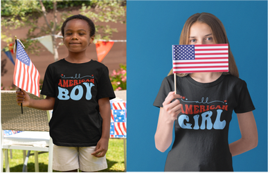 4th of July Patriotic Youth Unisex T Shirt HTV - Boy / Girl-D-n-R Design