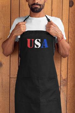 Custom 4th of July Patriotic BBQ Cooking Apron HTV - USA-D-n-R Design