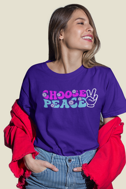 Groovy T Shirt, Trendy Throwback Unisex T Shirt HTV - Choose Peace-D-n-R Design