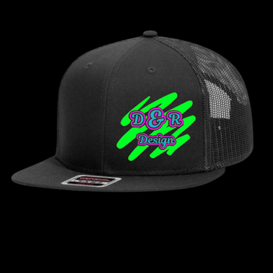 Custom Ball Cap, Mesh Trucker Hat Sponsor HTV - DandR Design NGreen-D-n-R Design