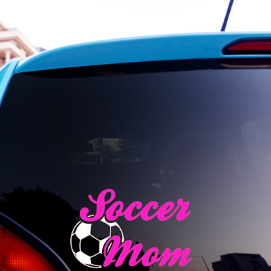 Car Window Sticker, Glass, or Smooth Surface Vinyl Decal Sticker- Soccer Mom-D-n-R Design