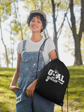 Load image into Gallery viewer, Drawstring Cinch Pack Backpack Gym Bag- Goal Getter HTV-D-n-R Design