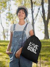 Load image into Gallery viewer, Drawstring Cinch Pack Backpack Gym Bag- Love My Girl HTV-D-n-R Design