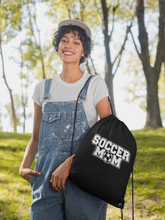 Load image into Gallery viewer, Drawstring Cinch Pack Backpack Tote bag- Soccer Mom HTV-D-n-R Design