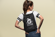 Load image into Gallery viewer, Drawstring Cinch Pack Teachers Backpack Book Bag- A plus Teacher HTV-D-n-R Design