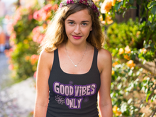 Load image into Gallery viewer, Good Vibes Groovy Women's Racerback Tank Top HTV-D-n-R Design
