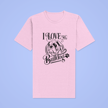 Load image into Gallery viewer, HTV Dog Design T Shirt – Love Bulldog UNI-D-n-R Design
