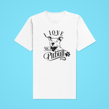 Load image into Gallery viewer, HTV Dog Design T Shirt – Love Pitbull UNI-D-n-R Design