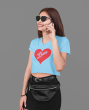 Load image into Gallery viewer, Cool Woman's crop T Shirt – Love Heart HTV-D-n-R Design