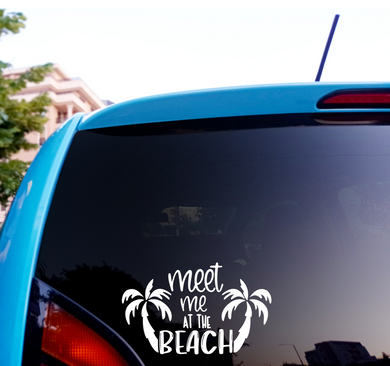 Car Window Sticker, Glass, or Smooth Surface Vinyl Decal Sticker - Beach-D-n-R Design