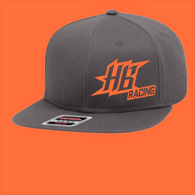 Custom Ball Cap, Color Matching Sponsor NON mesh HTV - HB Racing CHARCOAL-D-n-R Design