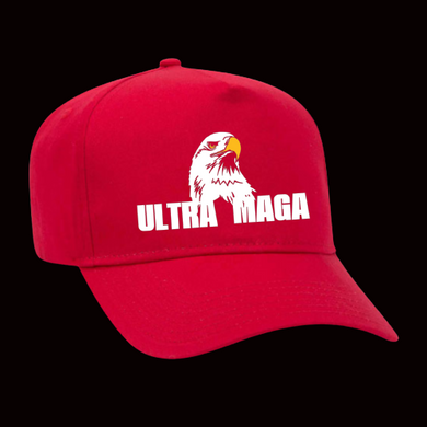 Ultra Maga Hat w Eagle, Rally Hat HTV- Fun Political *Pre-Order*-D-n-R Design