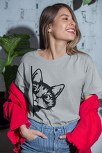Load image into Gallery viewer, Cat Lover T Shirt Short Sleeve HTV - Peeking Cat R-D-n-R Design