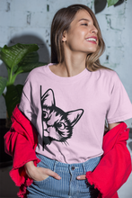 Load image into Gallery viewer, Cat Lover T Shirt Short Sleeve HTV - Peeking Cat R-D-n-R Design