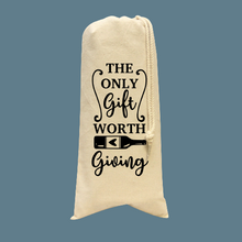 Load image into Gallery viewer, Wine Bottle Tote Drawstring HTV - The Only Gift-D-n-R Design