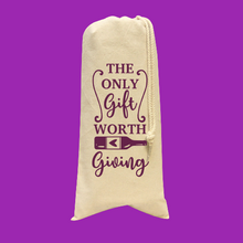 Load image into Gallery viewer, Wine Bottle Tote Drawstring HTV - The Only Gift-D-n-R Design