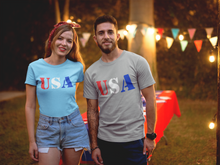 Load image into Gallery viewer, Patriotic USA T-Shirt HTV - USA-D-n-R Design