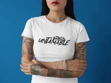 Load image into Gallery viewer, Ladies Custom T-Shirt HTV - UNTAMABLE Wolf Eyes-D-n-R Design