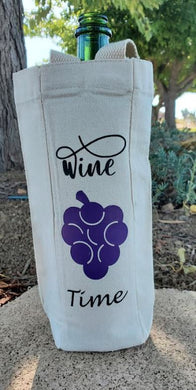 Wine Bottle Tote HTV - Wine Time-D-n-R Design