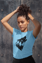 Load image into Gallery viewer, Wolf Silhouette Women's T Shirt HTV - Howling Wolf 2-D-n-R Design