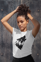 Load image into Gallery viewer, Wolf Silhouette Women's T Shirt HTV - Howling Wolf 2-D-n-R Design