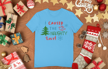 Load image into Gallery viewer, HTV Custom Christmas Design T Shirt – Naughty List UNI-D-n-R Design
