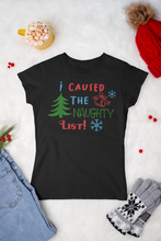 Load image into Gallery viewer, HTV Custom Christmas Design T Shirt – Naughty WC-D-n-R Design