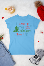 Load image into Gallery viewer, HTV Custom Christmas Design T Shirt – Naughty WC-D-n-R Design