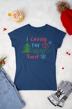 Load image into Gallery viewer, HTV Custom Christmas Design T Shirt – Naughty WC-D-n-R Design