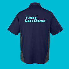 Load image into Gallery viewer, R/C Racing Sponsorship Shirt, Industrial Button Up, Sponsor HTV-D-n-R Design
