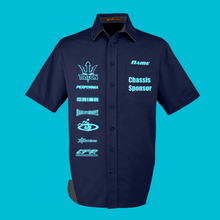 Load image into Gallery viewer, R/C Racing Sponsorship Shirt, Industrial Button Up, Sponsor HTV-D-n-R Design