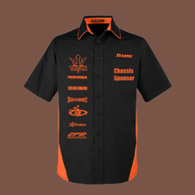 Load image into Gallery viewer, R/C Racing Sponsorship Shirt, Industrial Button Up, Sponsor HTV-D-n-R Design