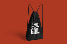 Load image into Gallery viewer, Drawstring Cinch Pack Backpack Gym Bag- Love My Girl HTV-D-n-R Design