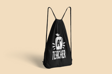 Load image into Gallery viewer, Drawstring Cinch Pack Teachers Backpack Book Bag- A plus Teacher HTV-D-n-R Design