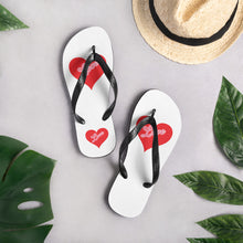 Load image into Gallery viewer, Unique Cute Heart Love Flip-Flops - Love Heart-D-n-R Design