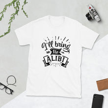 Load image into Gallery viewer, Unique Fun Short-Sleeve T-Shirt - Alibi B-D-n-R Design