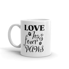 Load image into Gallery viewer, White glossy Dog mug - 4 paws-D-n-R Design