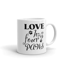 Load image into Gallery viewer, White glossy Dog mug - 4 paws-D-n-R Design