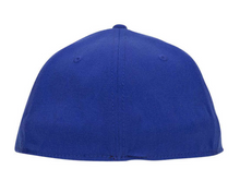 Load image into Gallery viewer, DandR Design Blue 6 Panel Flat Bill Flex Fit Hat DTF HTV
