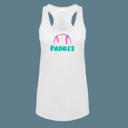 SD Padres Women's Racerback Tank Top City Connect Tank WHITE HTV-D-n-R Design