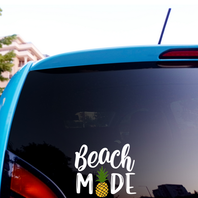 Car Window Sticker, Glass, or Smooth Surface Vinyl Decal Sticker - Beach Mode-D-n-R Design