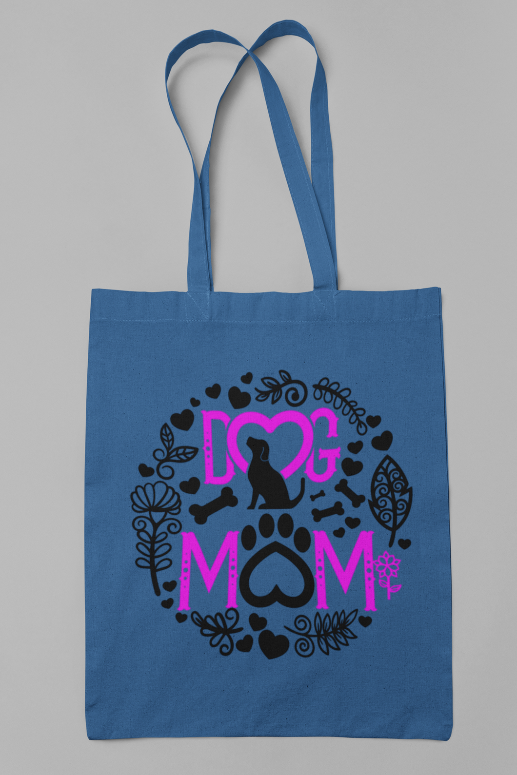 Dog Tote Bag HTV - Dog Mom-D-n-R Design