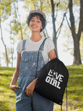 Load image into Gallery viewer, Drawstring Cinch Pack Backpack Gym Bag- Love My Girl HTV-D-n-R Design
