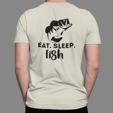 Load image into Gallery viewer, Bass Fishing T Shirt Short Sleeve, Long Sleeve T Shirt HTV - Eat Sleep Fish-D-n-R Design
