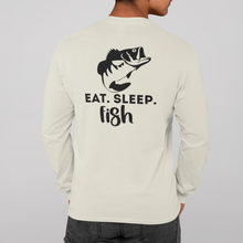 Load image into Gallery viewer, Bass Fishing T Shirt Short Sleeve, Long Sleeve T Shirt HTV - Eat Sleep Fish-D-n-R Design
