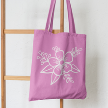 Load image into Gallery viewer, Floral Tote Bag, Floral Book Bag, Canvas Tote Bag, School Book Bag HTV-D-n-R Design
