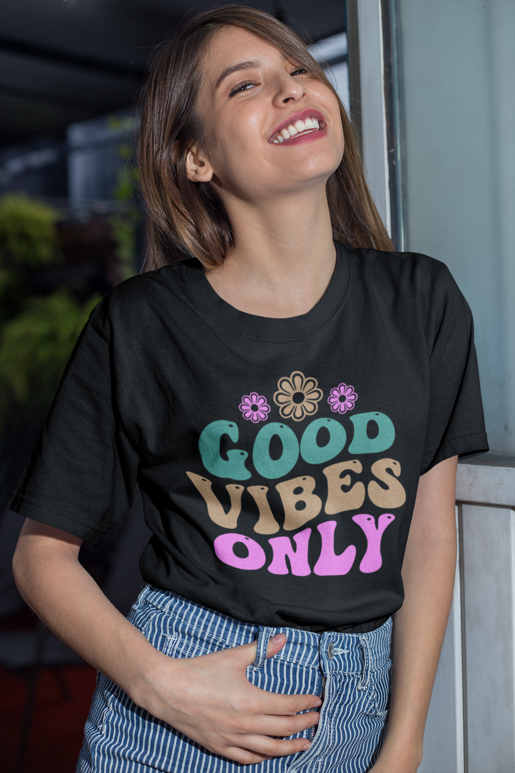 Groovy T Shirt, Trendy Throwback Unisex T Shirt HTV - Good Vibes Only-D-n-R Design