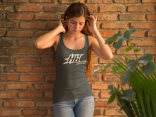 Load image into Gallery viewer, HB Racing Colored Women&#39;s Racerback Sponsor Tank Top HTV-D-n-R Design
